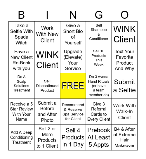 Spada Salon Bingo Card