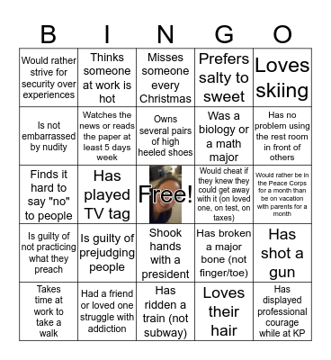 TEAM BUILDING BINGO Card