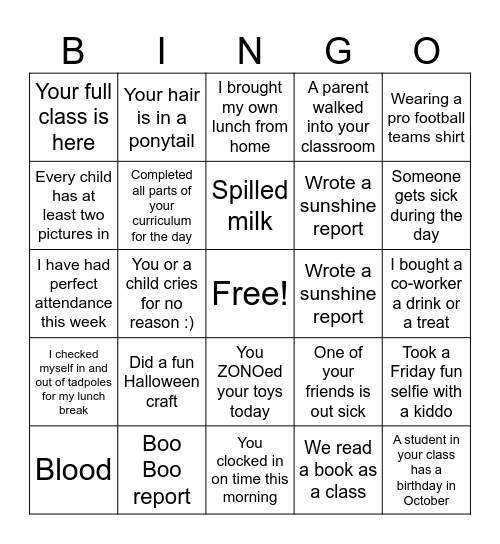 KRK Bingo Card