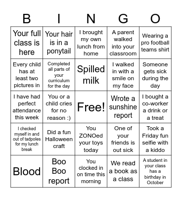 KRK Bingo Card