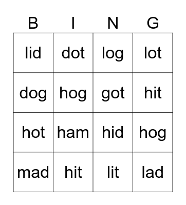 c-i bingo (2) Bingo Card