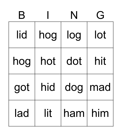 c-i bingo (2) Bingo Card