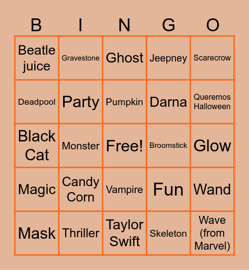 HALLOWEEN Bingo Card