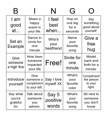 SELF LOVE BINGO Card