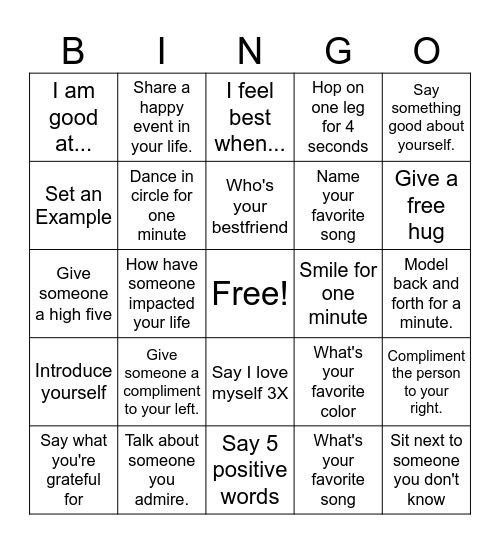 SELF LOVE BINGO Card