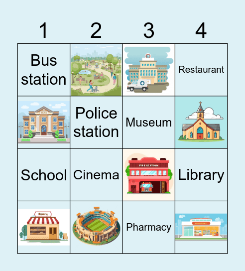 City places Bingo Card