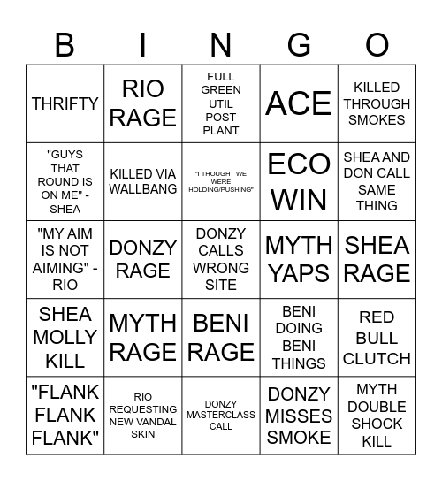 MASTERCLASS BINGO Card