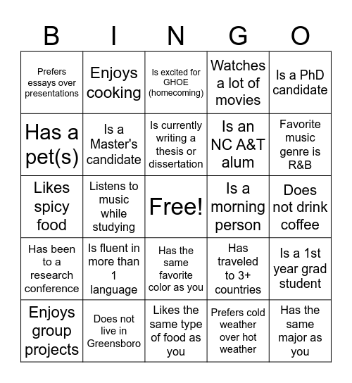 R&B Bingo - Round 3 Bingo Card