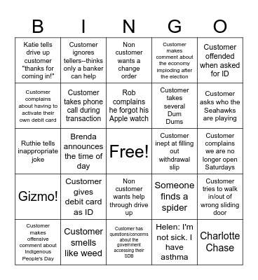 Bingo #8 Bingo Card