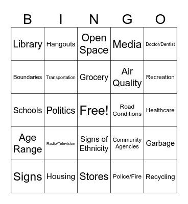 Bingo Card