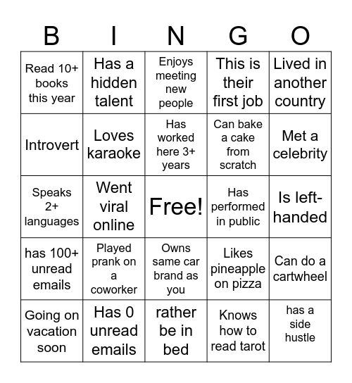 CFJ Bingo Card