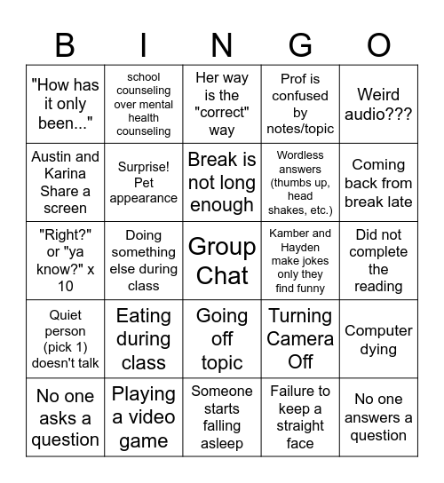 Principals and Practices Bingo Card