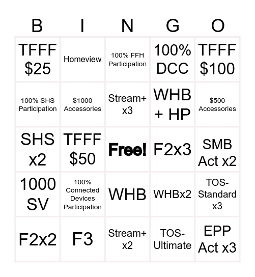 TEAM PUMPKIN Bingo Card