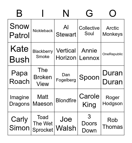 Shari's Bingo Card