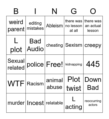 Tomorrow's Teachings Bingo Card
