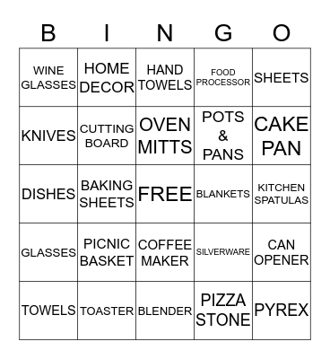 Shelby & Greg Wedding Shower Bingo Card