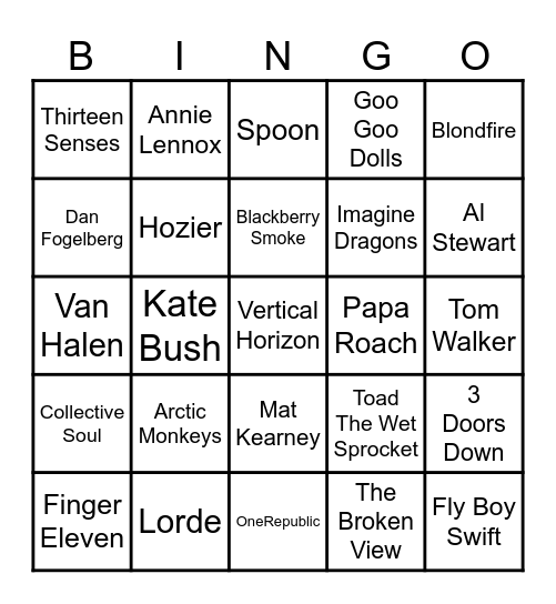 Shari's Bingo Card