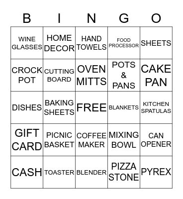 Shelby & Greg Wedding Shower Bingo Card
