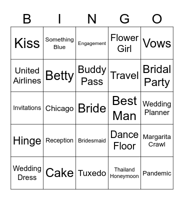 Emily's Bridal Shower Bingo Card