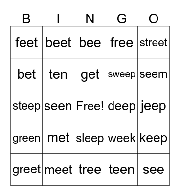 ee bingo Card