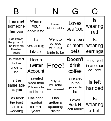 Find Someone Who... Bingo Card