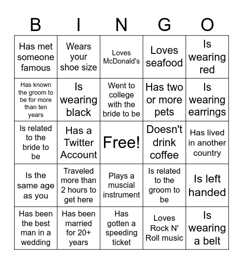 Find Someone Who... Bingo Card