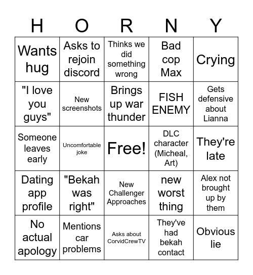 Third Court of Impeity Bingo Card