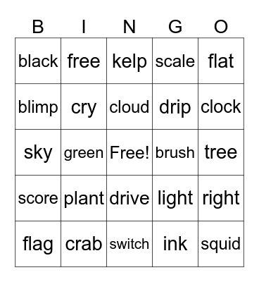 upper inter bingo Card