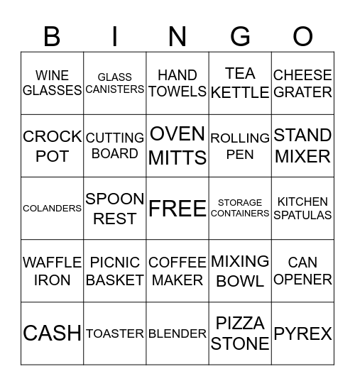 Shelby & Greg Wedding Shower Bingo Card