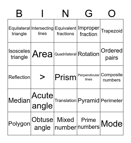 STAAR Vocabulary Review Bingo Card