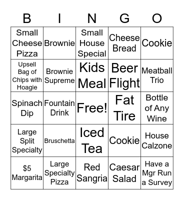 Mellow Bingo Card