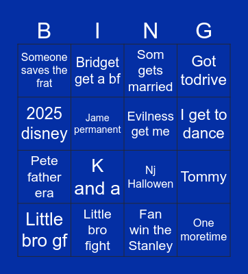 2025 Bingo Card