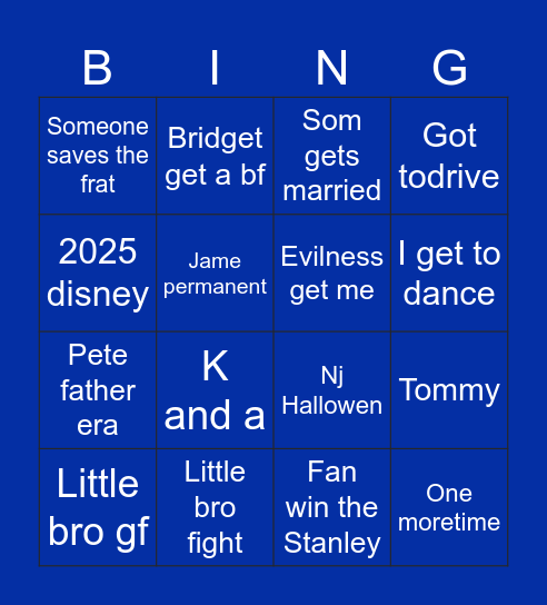 2025 Bingo Card