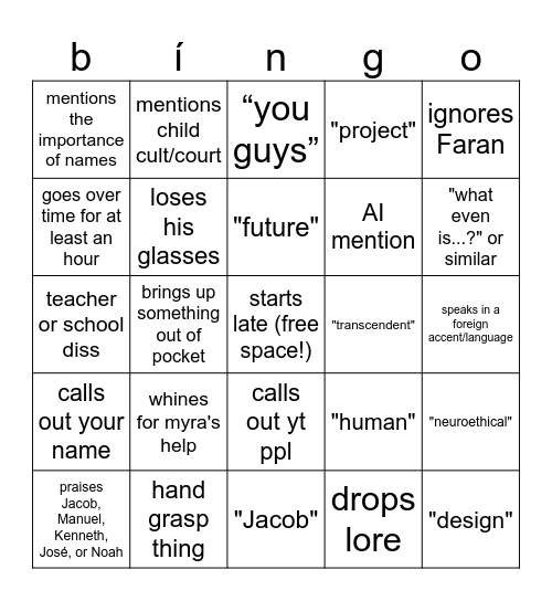 bíngo Bingo Card