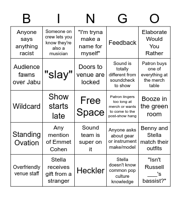 SEE Bingo Card