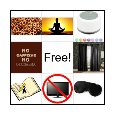 Healthy sleeping Habits Bingo Card