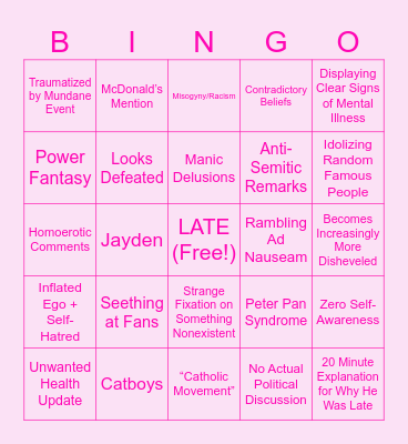 THE NICK FUENTES SHOW Bingo Card