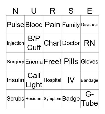 Monica's Nursing School Graduation Bingo Card