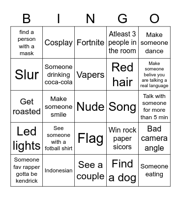 Monkey App Bingo Card