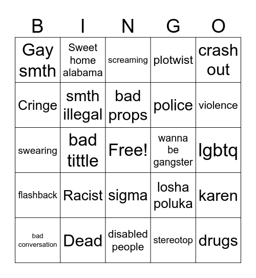 Tomorow teaching Bingo Card