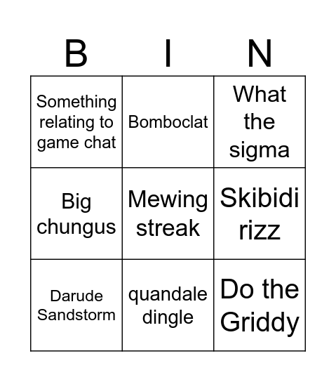 What Wills says in the interview bingo Card