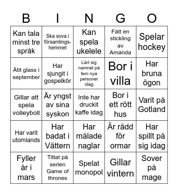 HITTA NÅGON SOM… Bingo Card