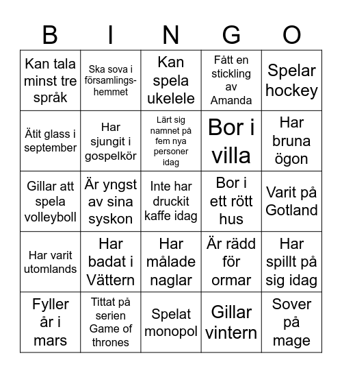 HITTA NÅGON SOM… Bingo Card