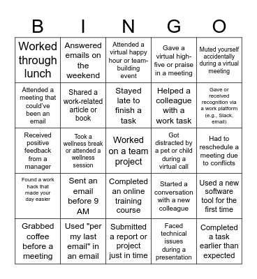 Bingo Test Bingo Card