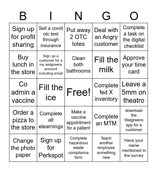 October Bingo Card