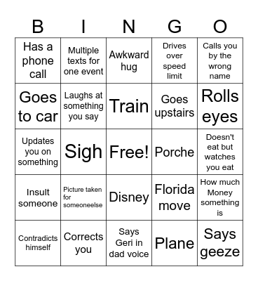 Terry Bingo Card