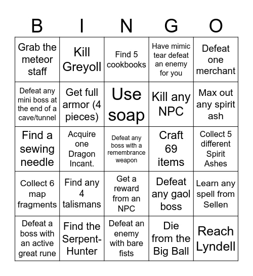 Lu ER bingo Card