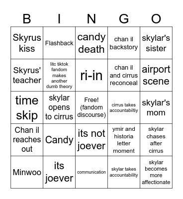 Litc 120 predictions Bingo Card
