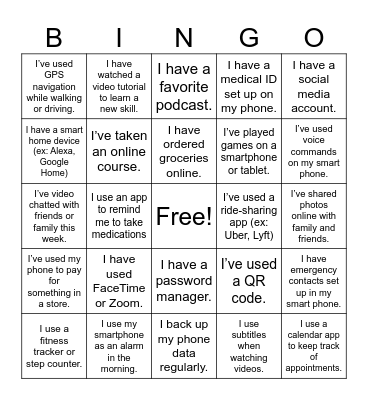 Tech BINGO Card