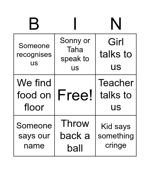 Walk Bingo Card